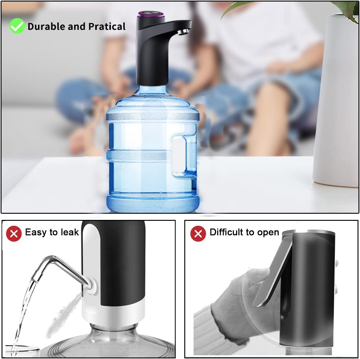 Electric Water Bottle Pump Dispenser - alternate angle