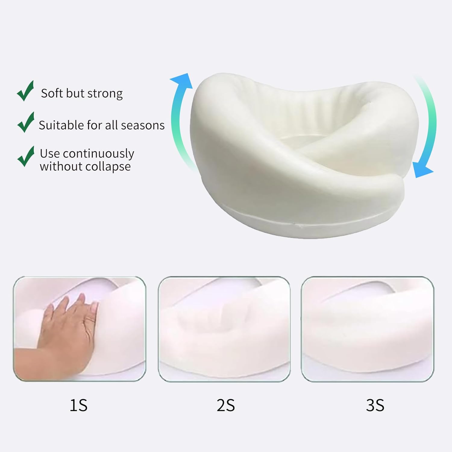 Ergonomic Travel Neck Pillow - Memory Foam Support for Airplane & Car - detail