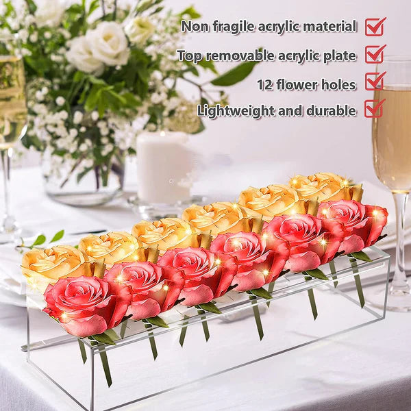 Clear Acrylic Flower Vase - in use