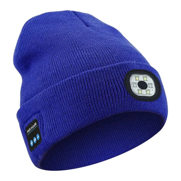 3-in-1 Bluetooth Beanie with Built-in Headphones and LED Headlamp