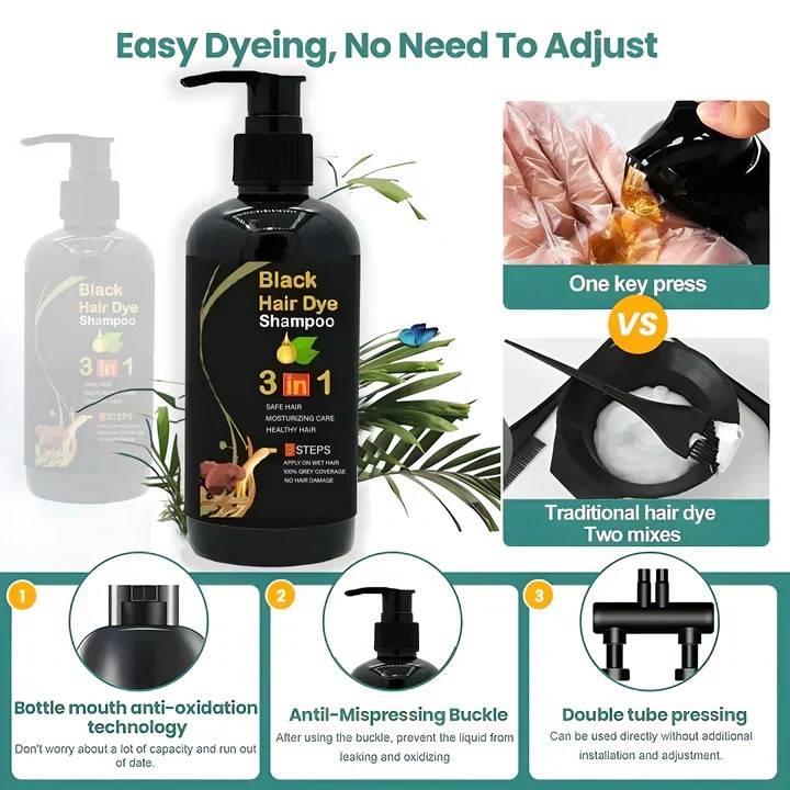 Black Hair Shampoo Dye - detail