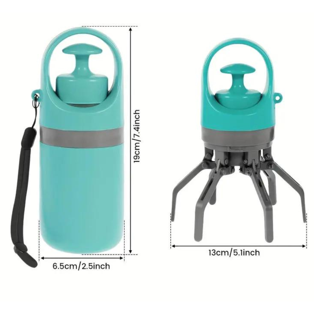 Dog Poop Picker Upper Claw with Garbage Bag Dispenser - detail