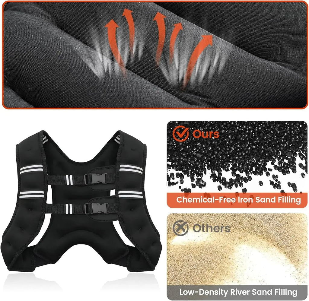 Adjustable Weighted Vest with Reflective Stripes - alternate angle
