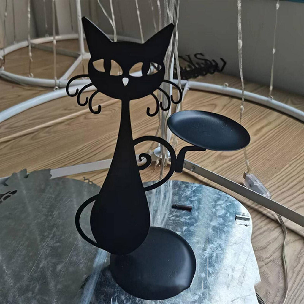Black Cat Candle Holder - alternate angle