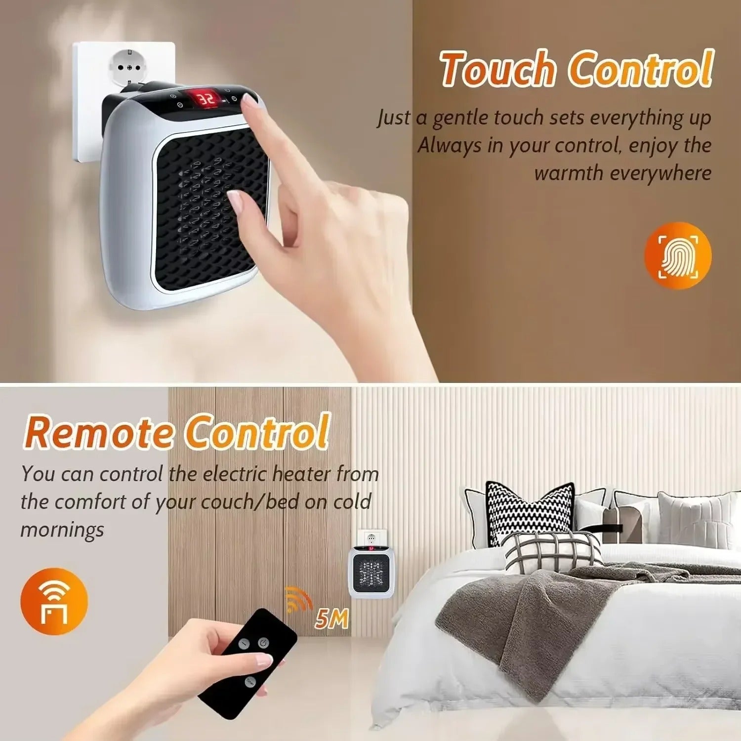 Electric Portable Mini Heater - in use