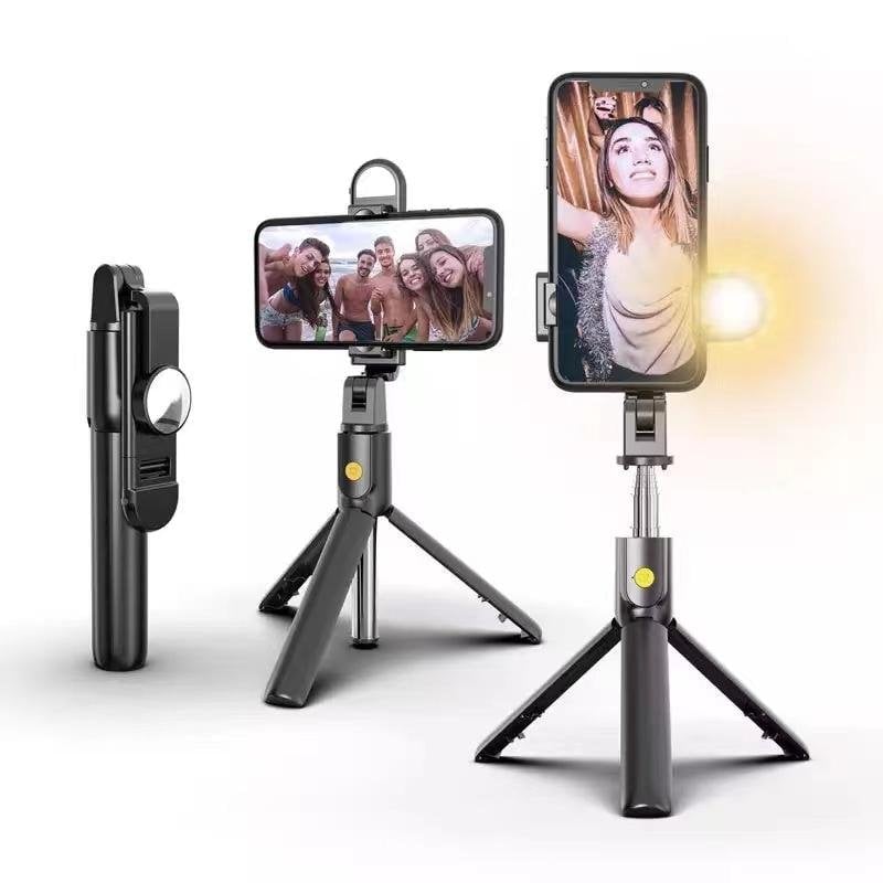 6-in-1 Bluetooth Selfie Stick with Tripod, Fill Light & Detachable