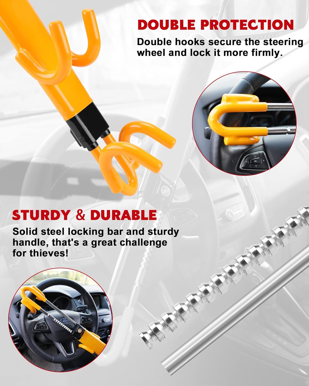 Car Steering Wheel Lock - detail