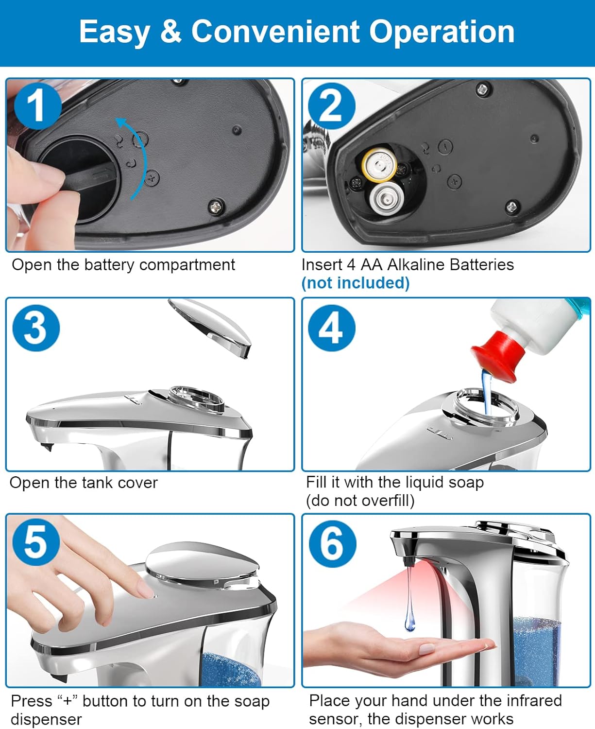 Automatic Touchless Dish Soap Dispenser For Kitchen And Bathroom - detail
