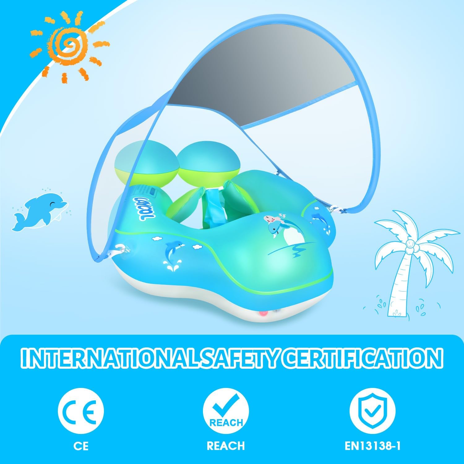 Baby Swim Float Canopy - alternate angle