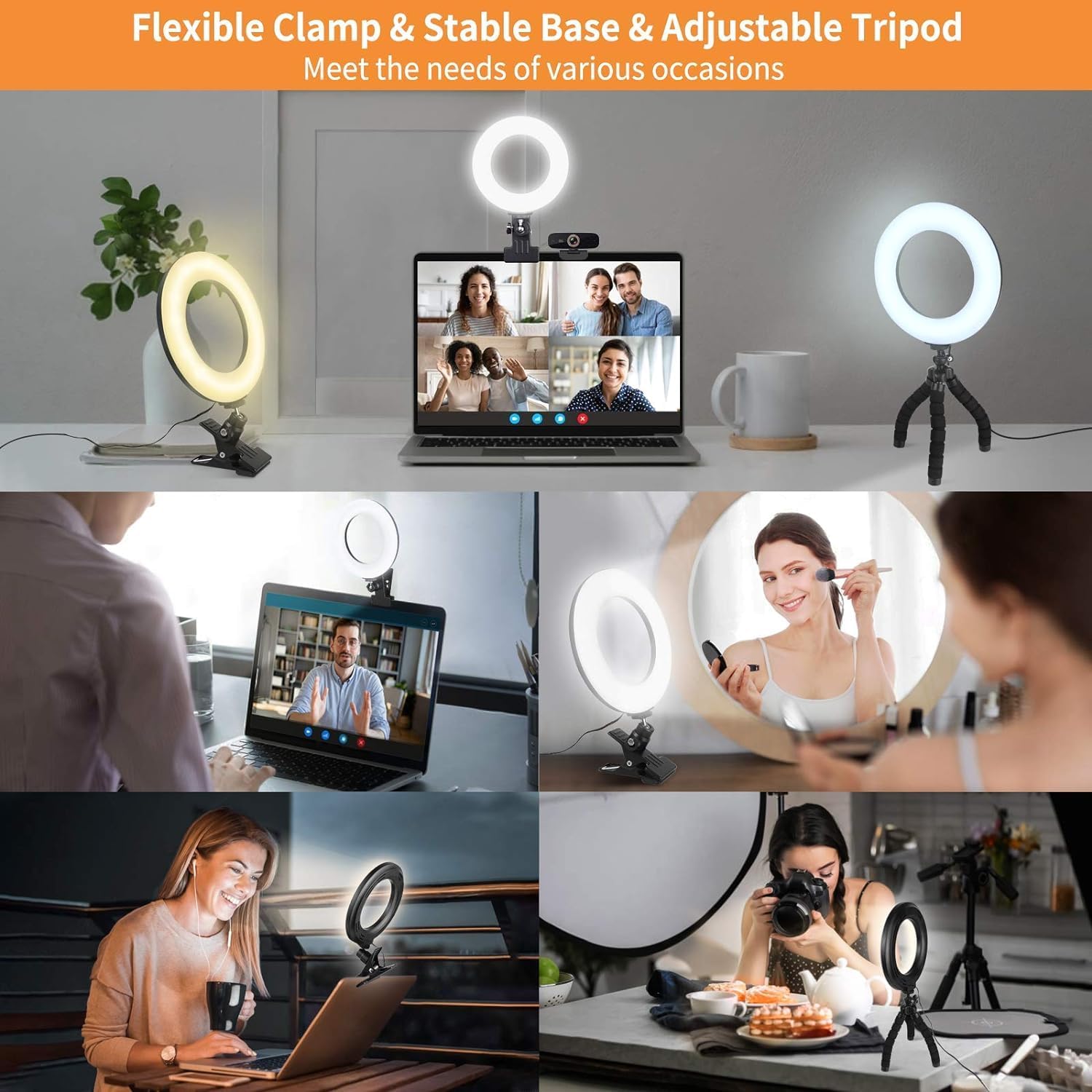 Clip on Laptop Ring Light - alternate angle