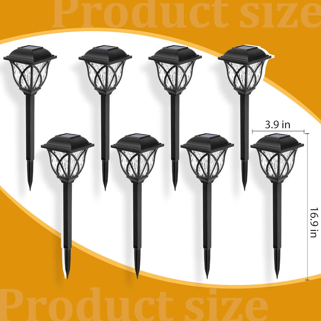 6-Pack Solar LED Pathway Lights with Water-Ripple Pattern | Warm - detail