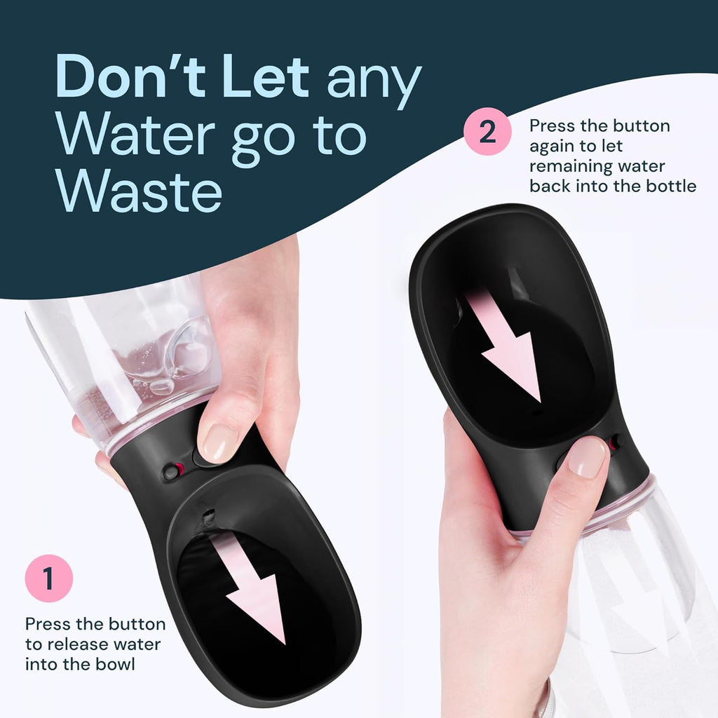 Puchica 19oz Portable Dog Water Bottle & Travel Bowl