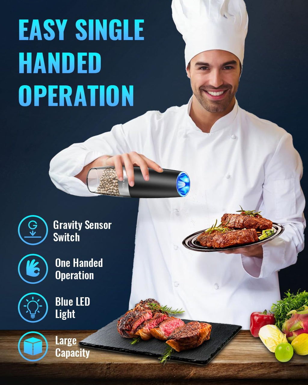 Electric Salt And Pepper Grinder - in use