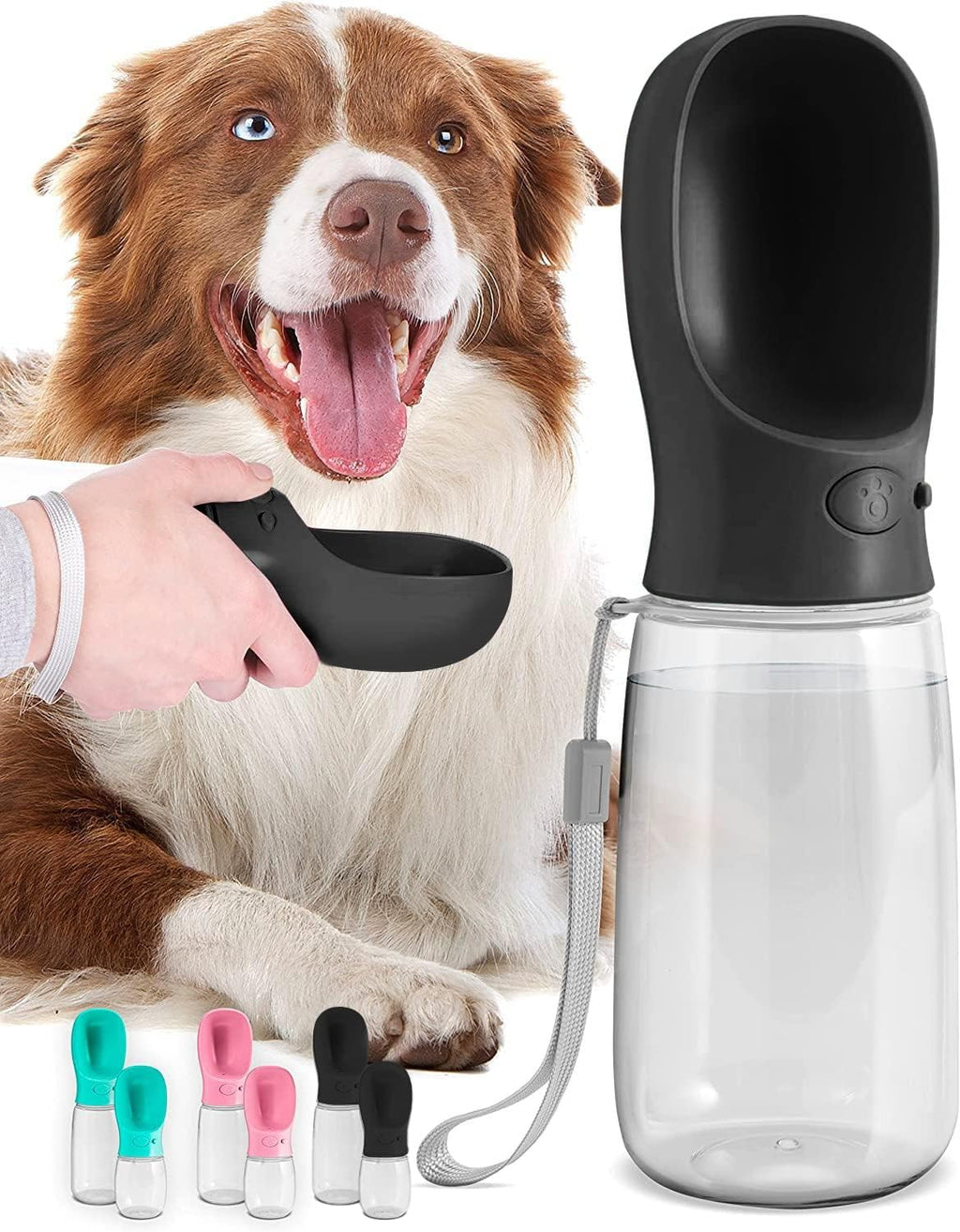 Puchica 19oz Portable Dog Water Bottle & Travel Bowl - alternate angle