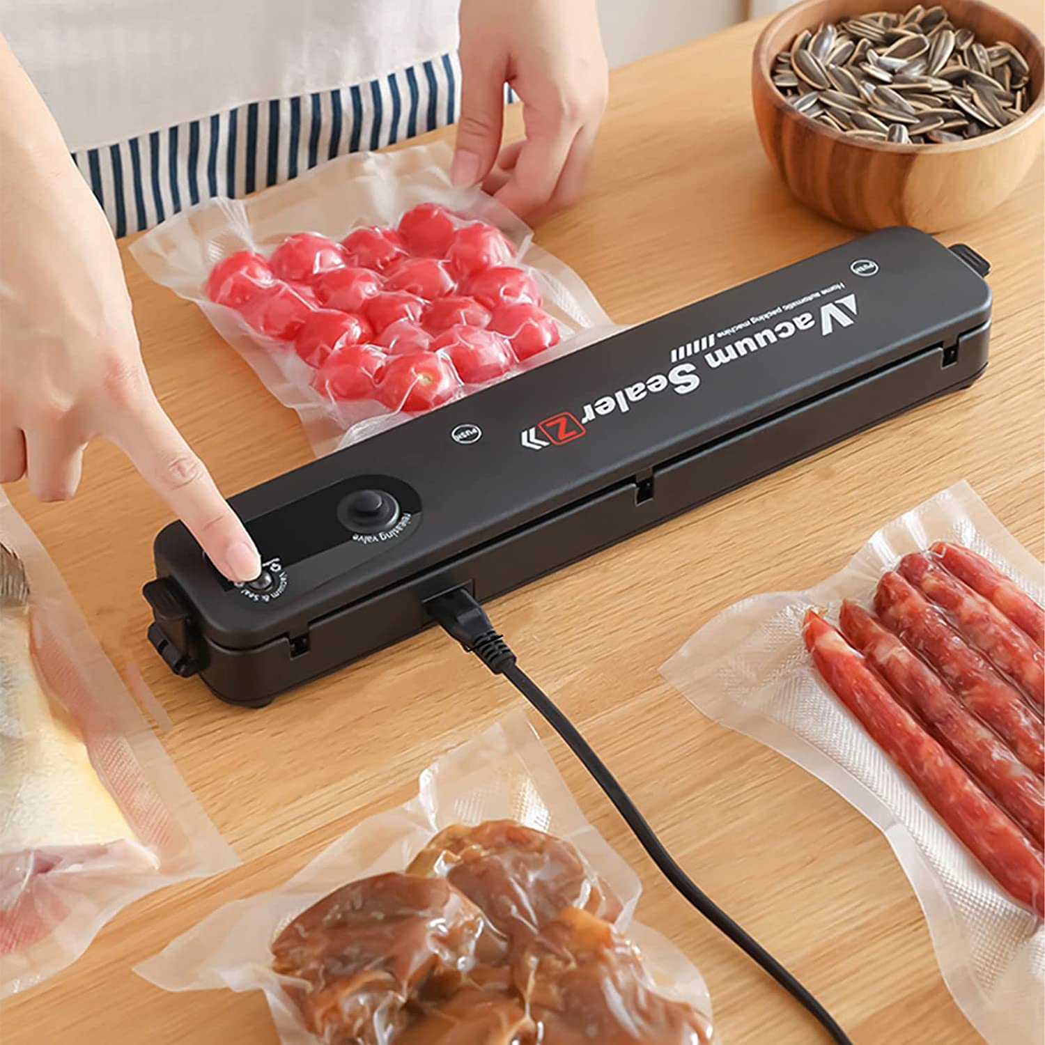 Electric Home Kitchen Food Saver Vacuum Bag Sealer Packing Machine - alternate angle