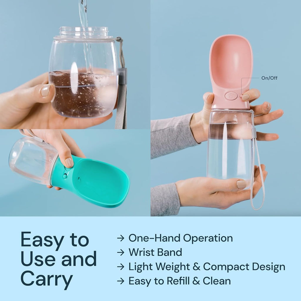 Puchica 19oz Portable Dog Water Bottle & Travel Bowl - in use