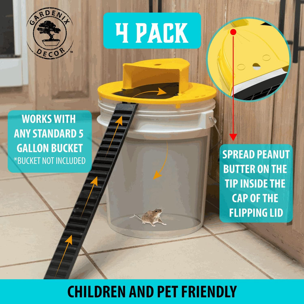 4-Pack Bucket Lid Mouse Trap - detail
