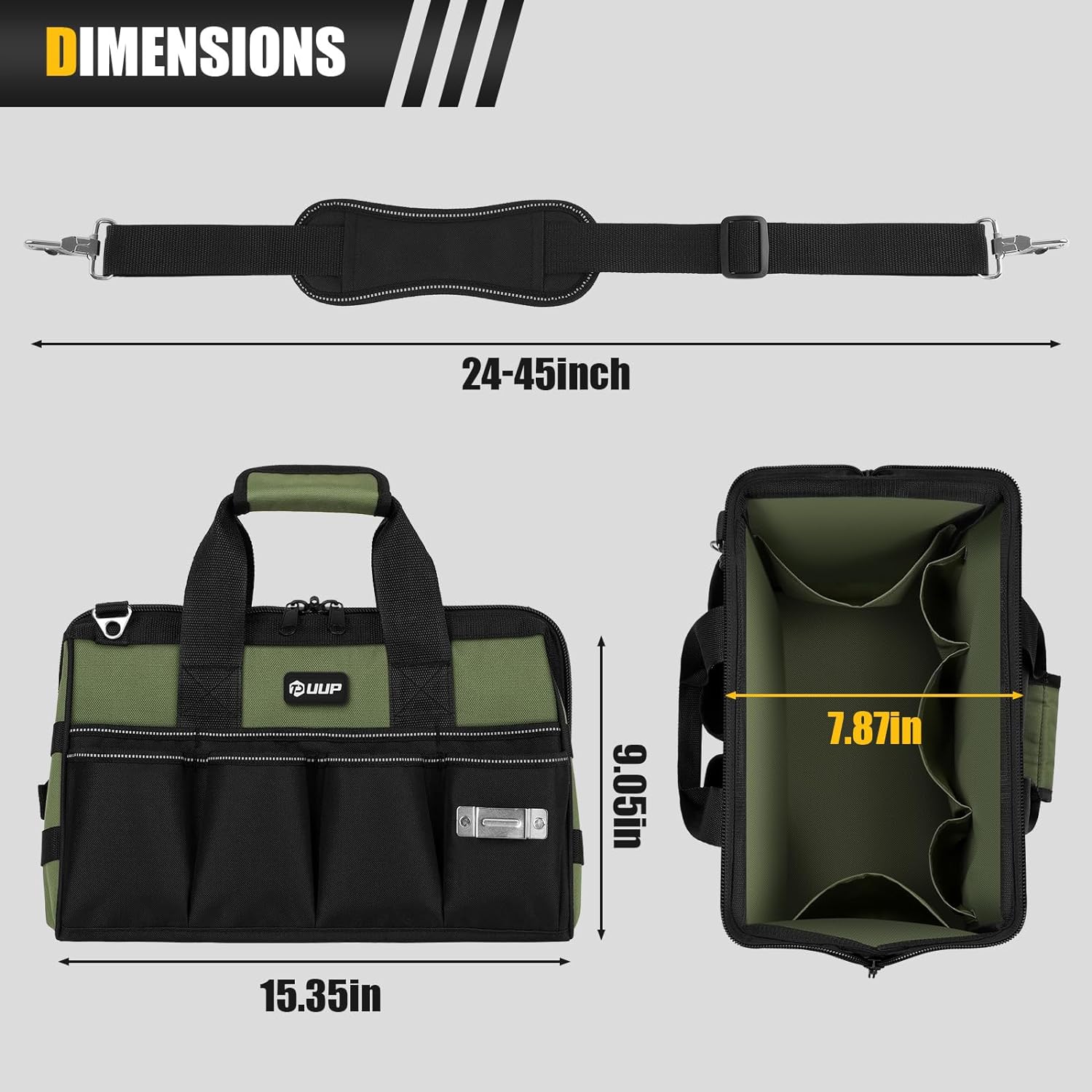 Heavy Duty Open Tools Tote Bag - alternate angle