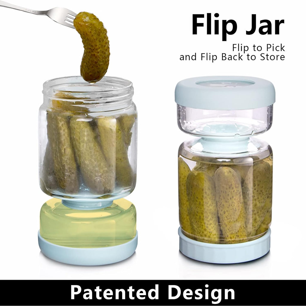 Glass Pickle Strainer Jar - detail