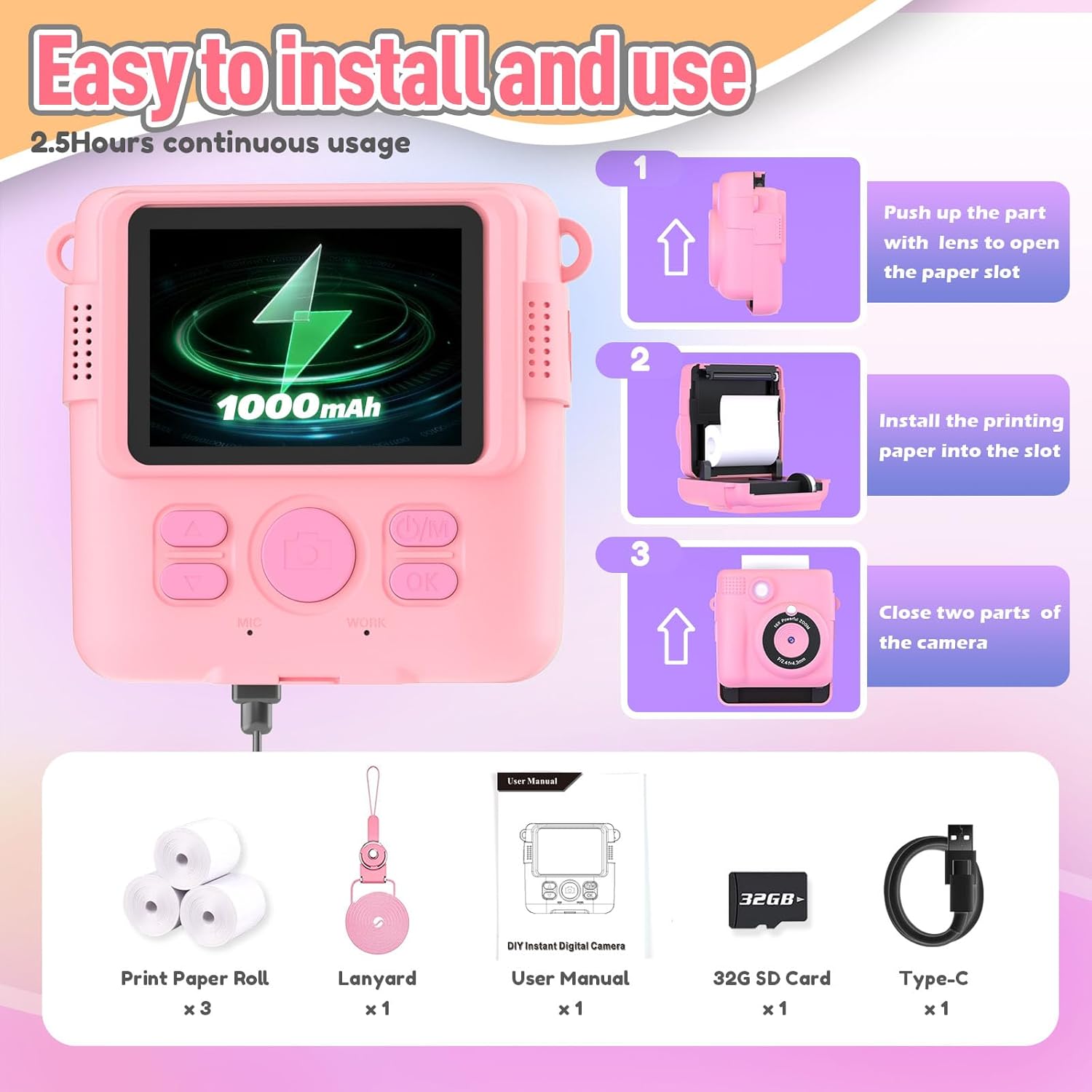 Digital Instant Print Portable Camera For Kids - detail