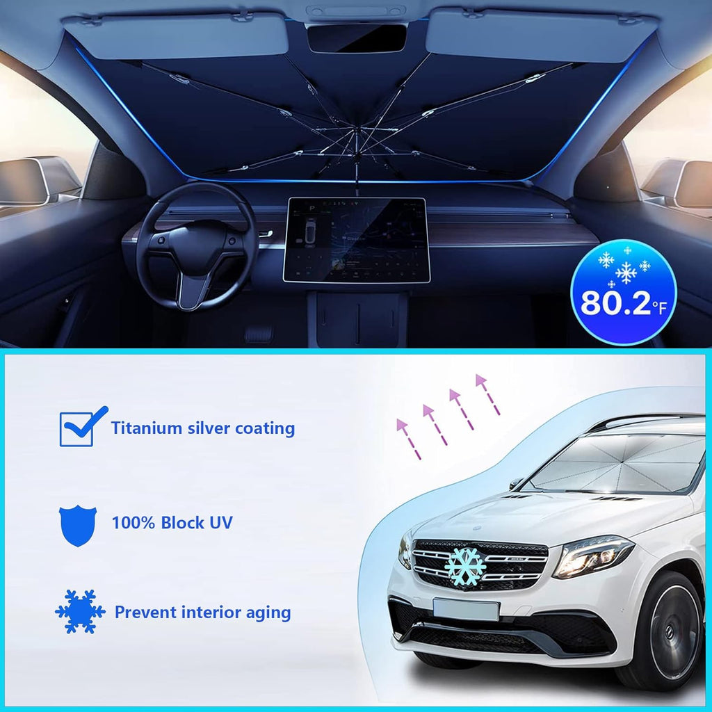 Car Windshield Sun Shade - alternate angle