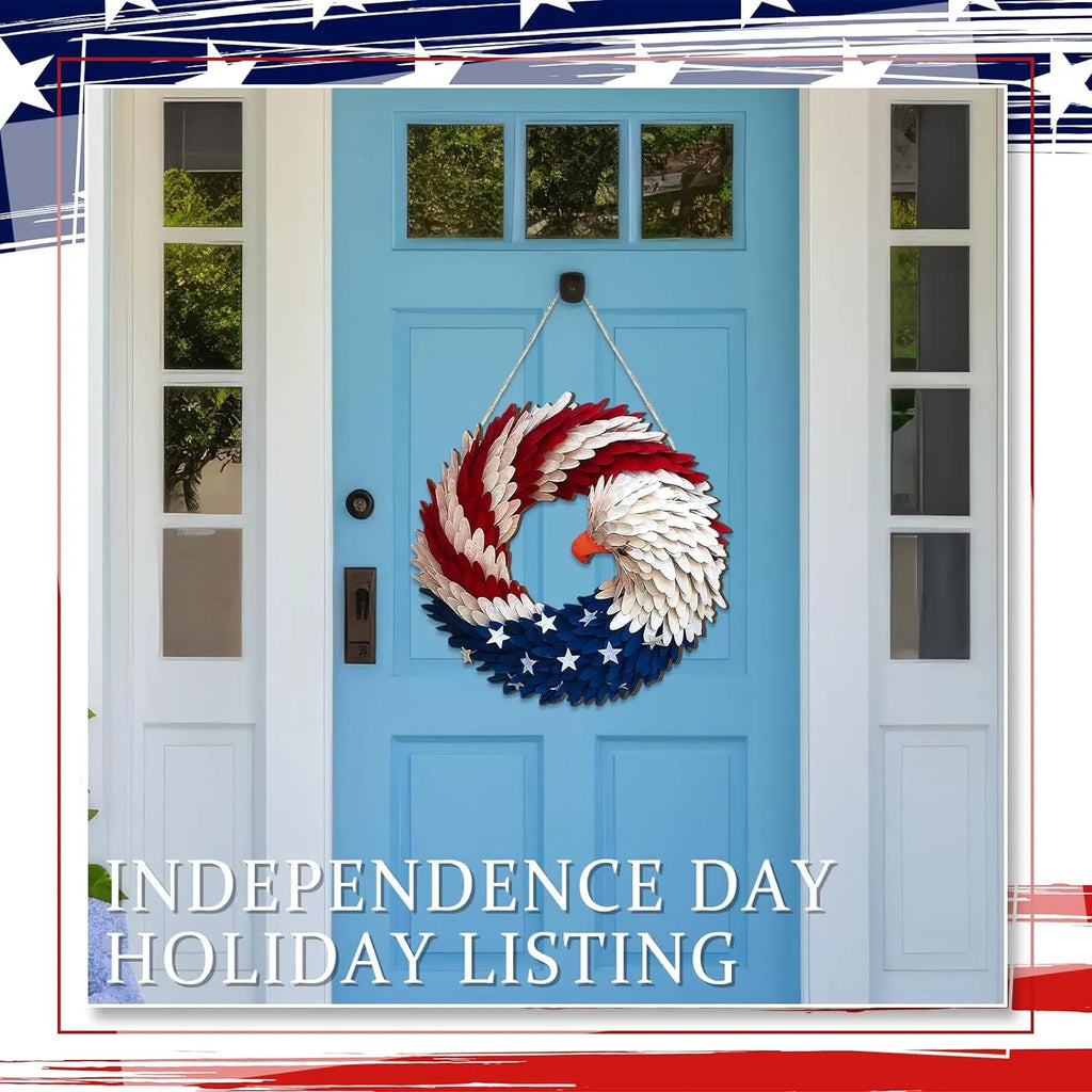 Eagle Wreath Easter Independence Day Decorations - in use