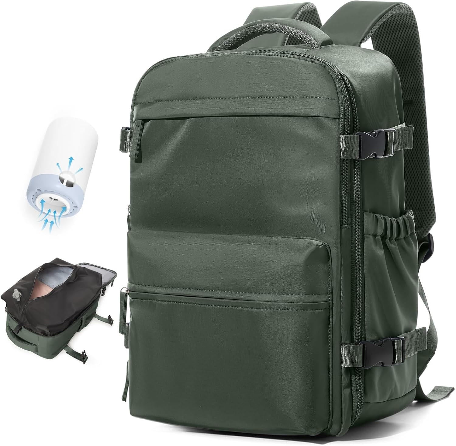 Puchica 15.6" Vacuum Compression Travel Backpack - in use