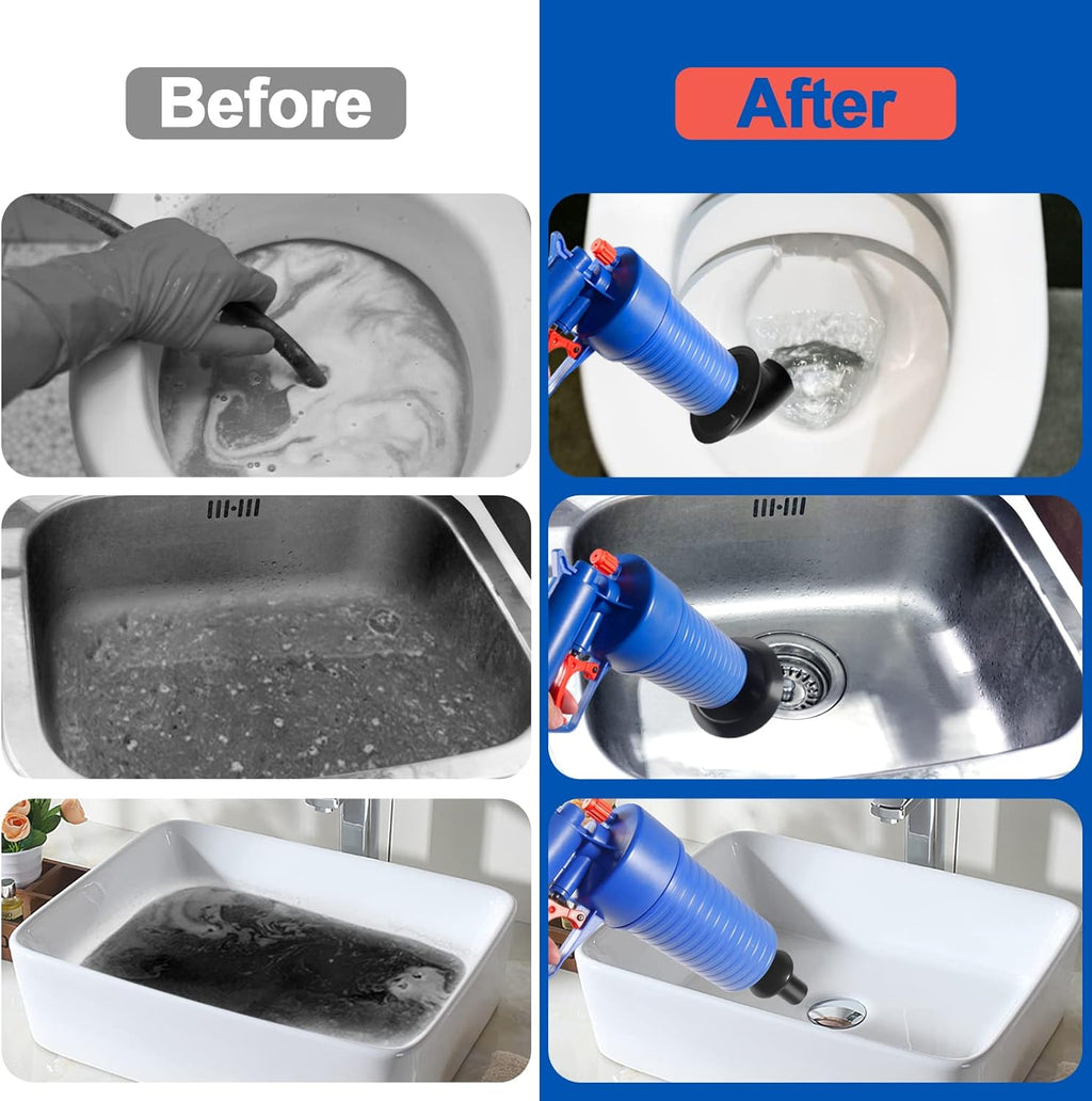Drain Blaster Air Toilet Sink Plunger Gun Drain Clog Remover Tool - alternate angle