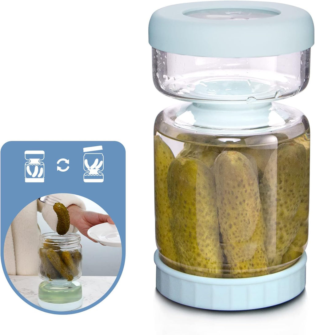 Glass Pickle Strainer Jar - alternate angle