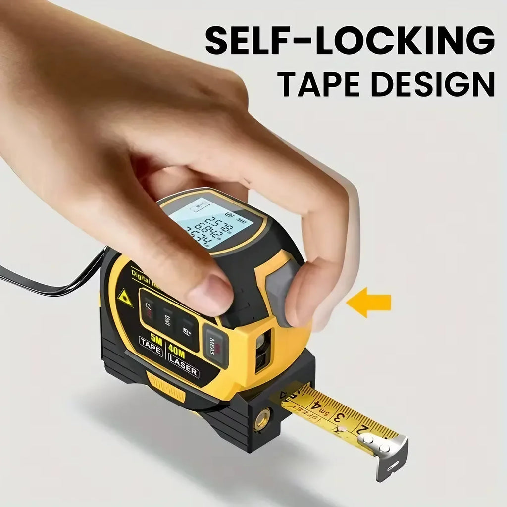 3-in-1 Laser Tape Measure with Infrared Distance Meter - 40M / 60M Range - detail