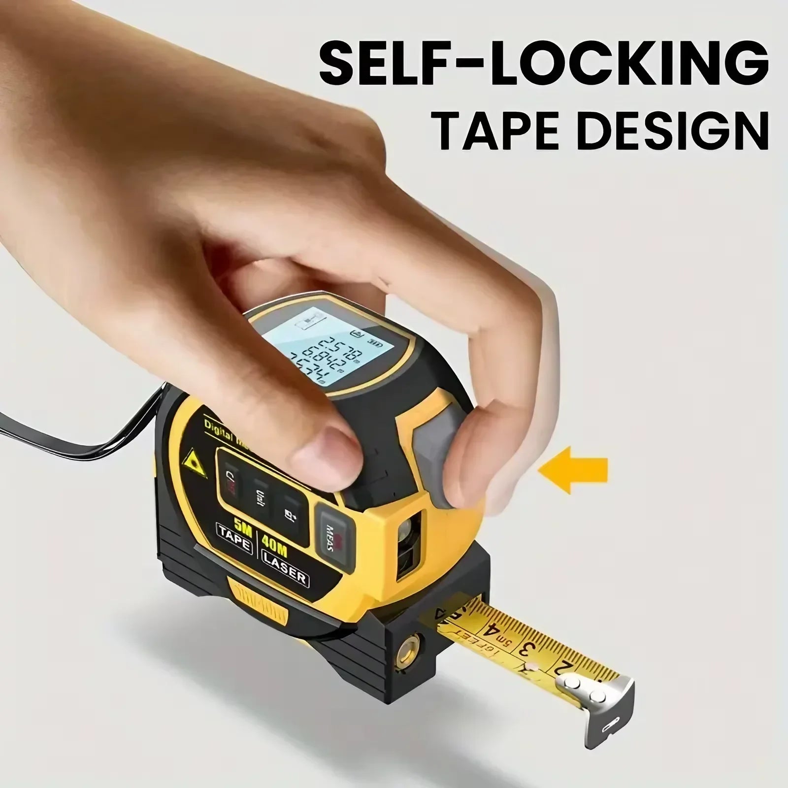 3-in-1 Laser Tape Measure with Infrared Distance Meter - 40M / 60M Range - detail