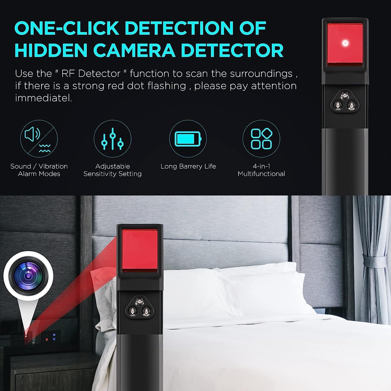 Hidden Camera Detector (Military Grade, with built-in RF and GPS - detail