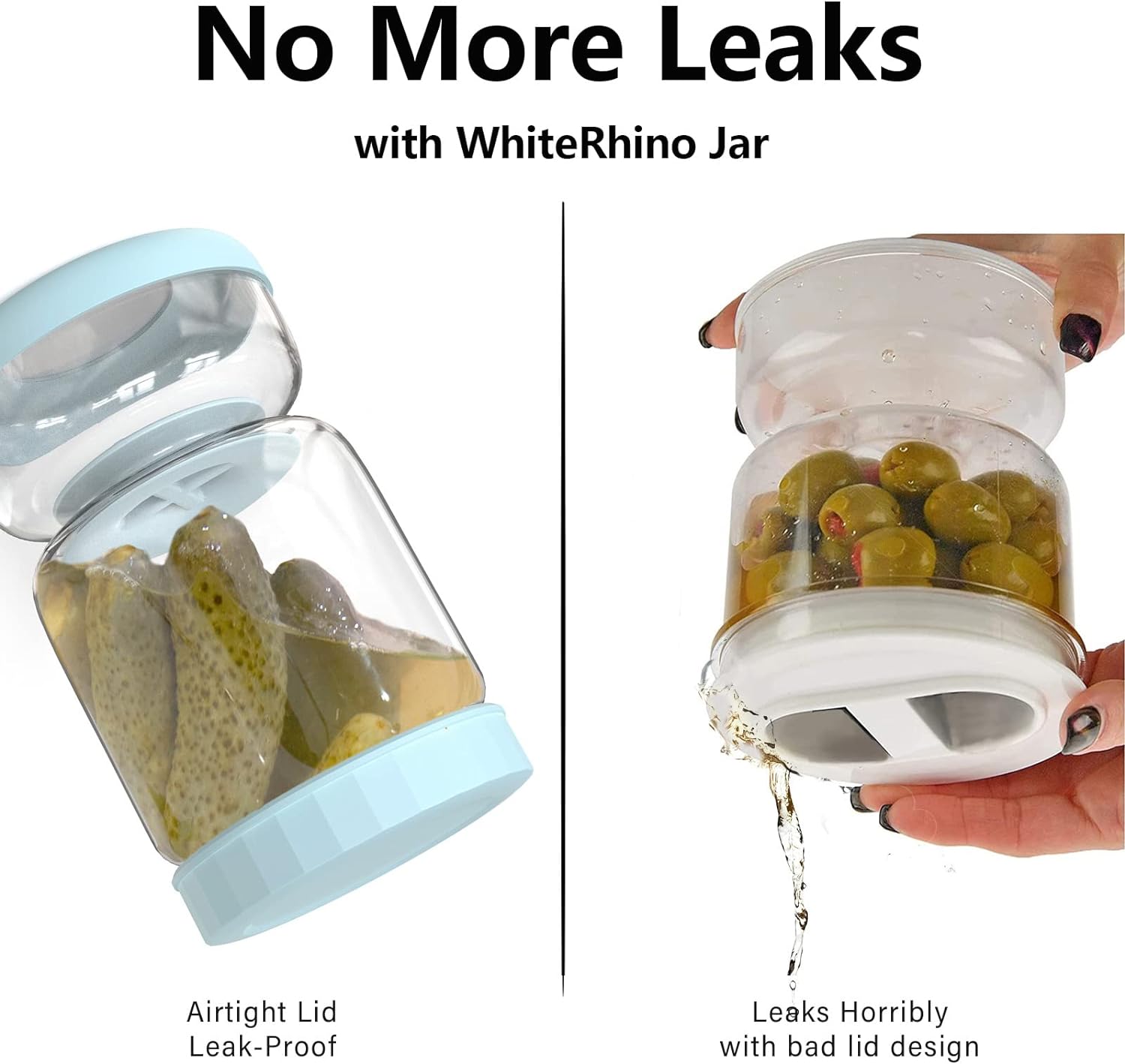 Glass Pickle Strainer Jar - alternate angle