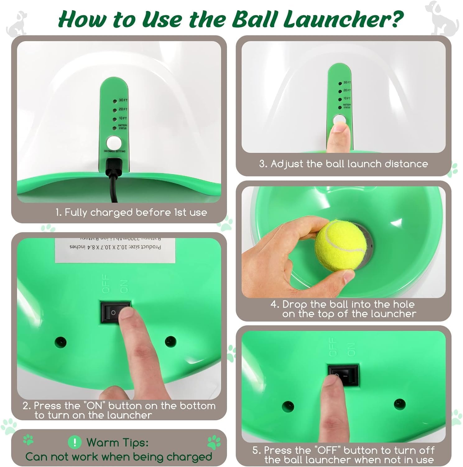 Automatic Dog Ball Thrower With 3 Distance Settings - detail