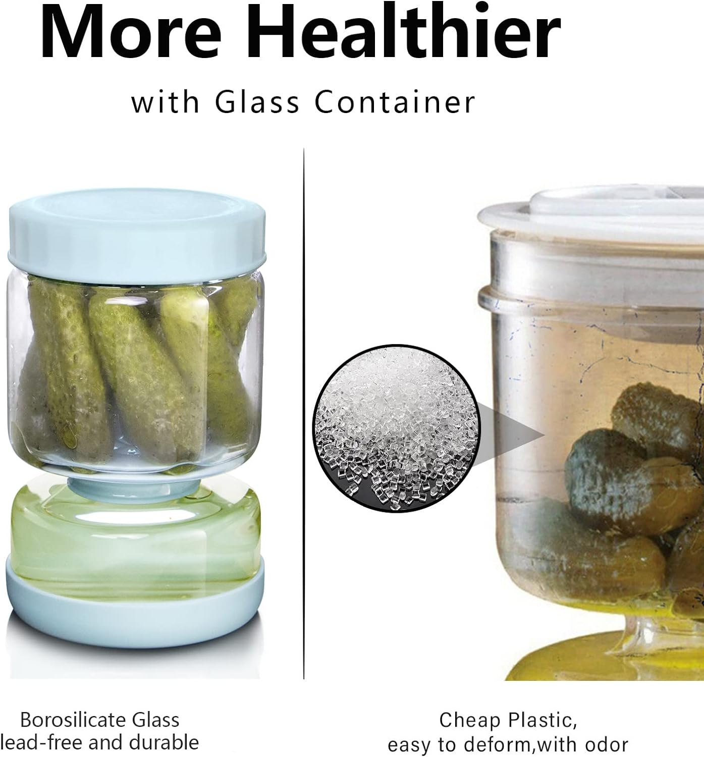 Glass Pickle Strainer Jar - detail