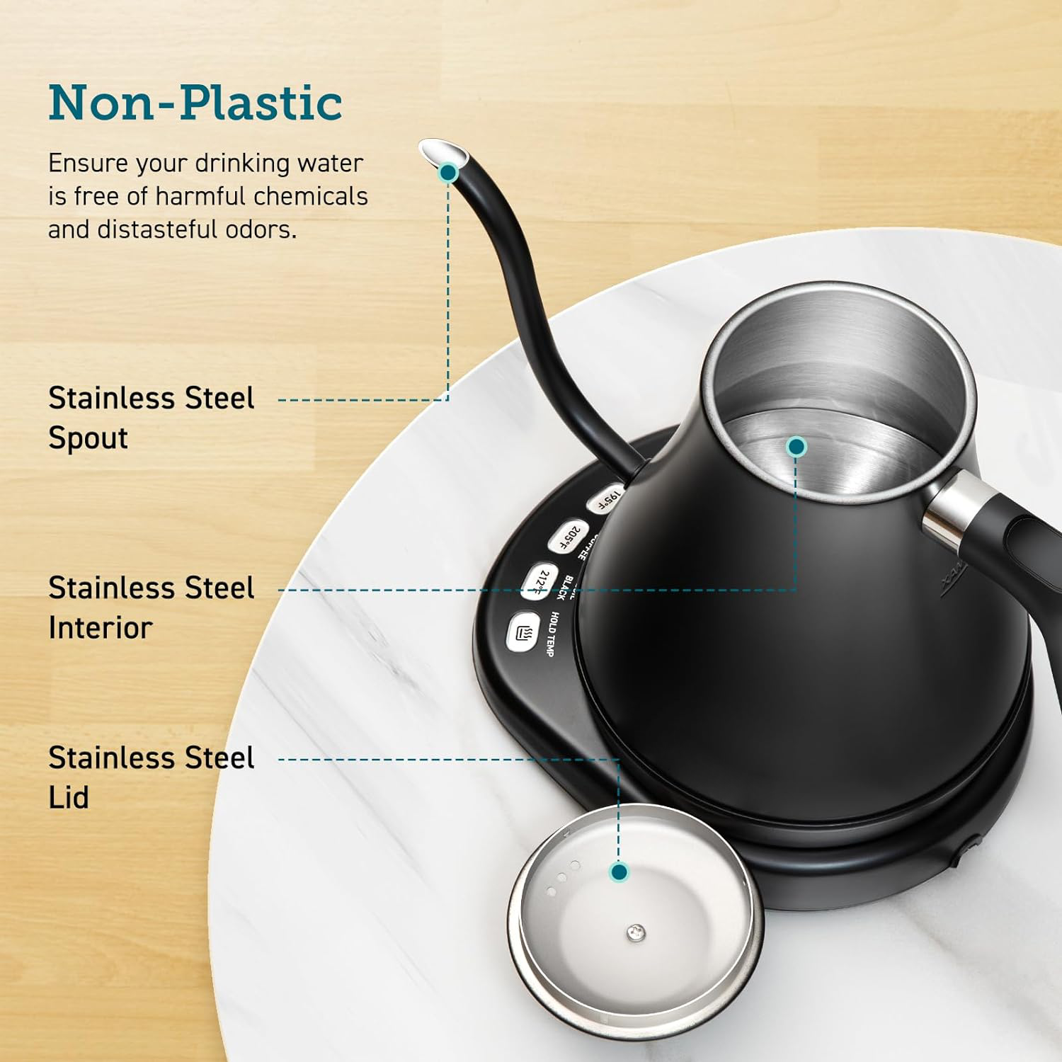 Electric Gooseneck Kettle - in use