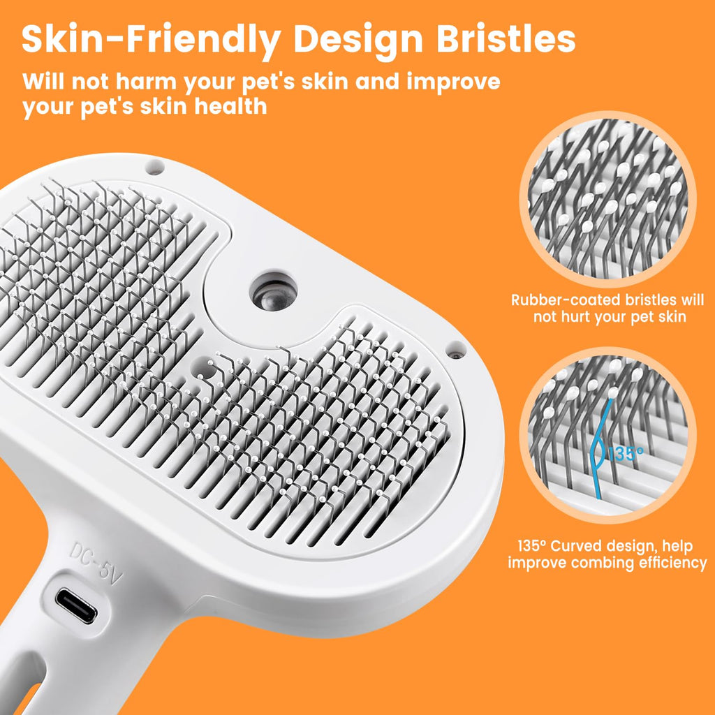 Cat And Dog Steam Brush - in use