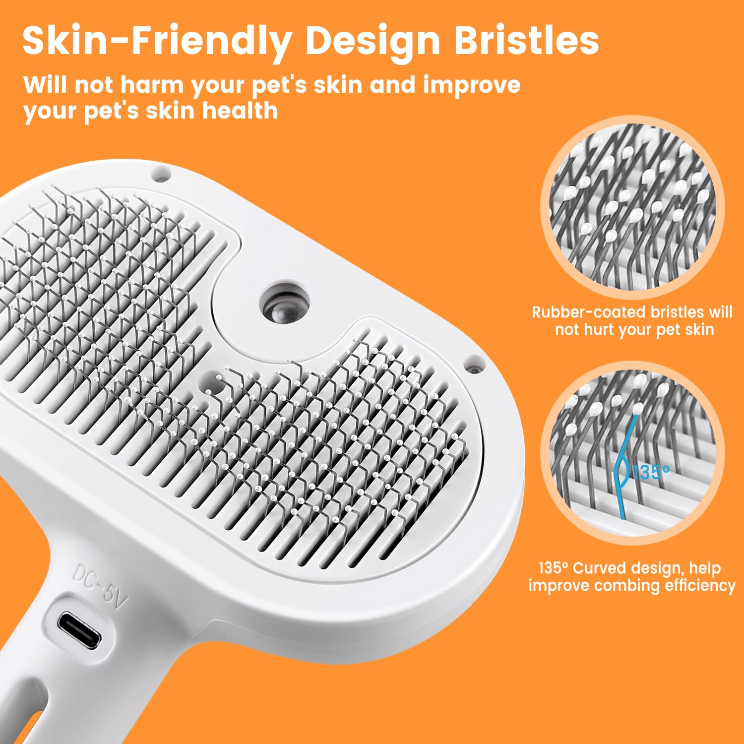 Cat And Dog Steam Brush - in use