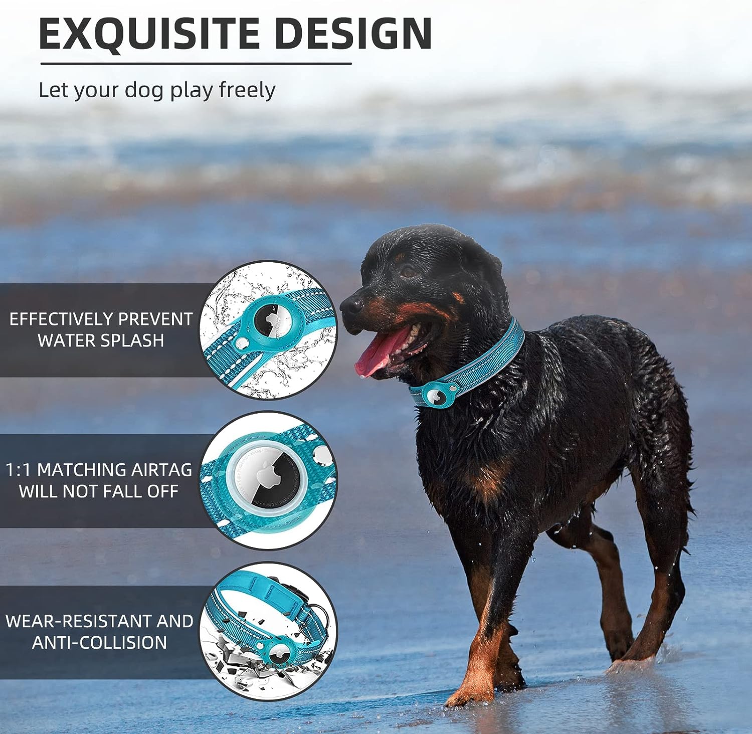 AirTag Dog Collar - in use