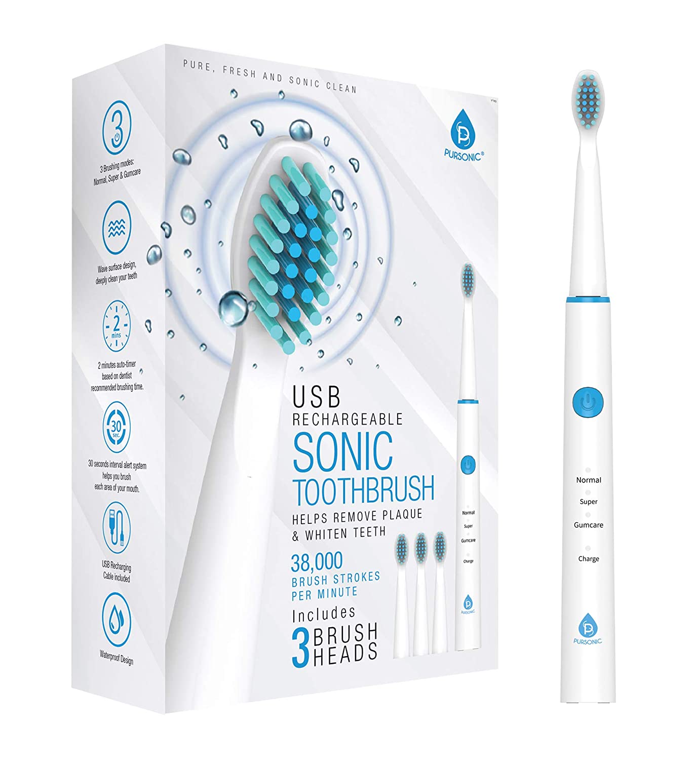 USB Rechargeable Sonic Toothbrush, Rechargeable