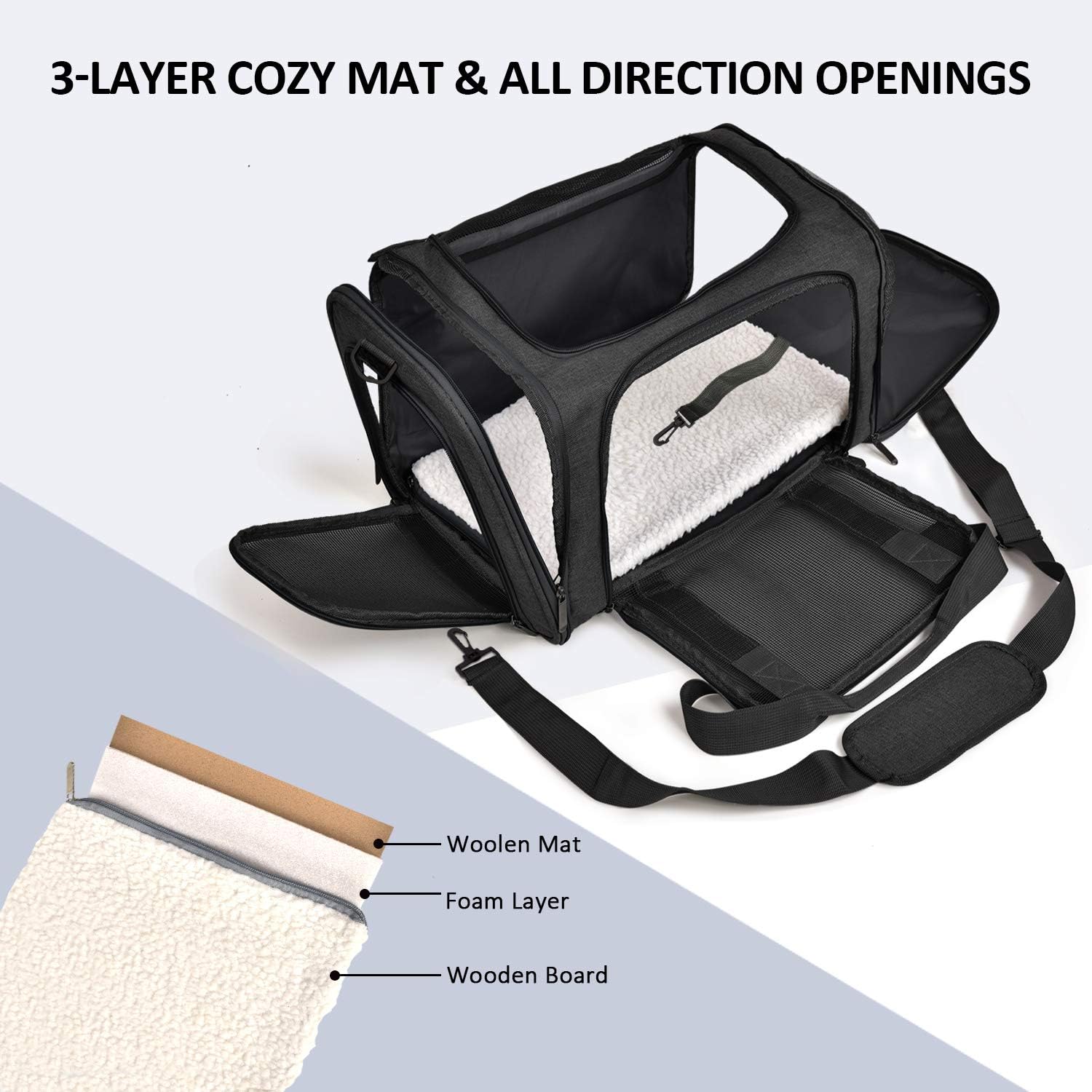 Dog Bag Carrier For Small Medium Cats Dogs Puppies Up To 15 Lbs - detail