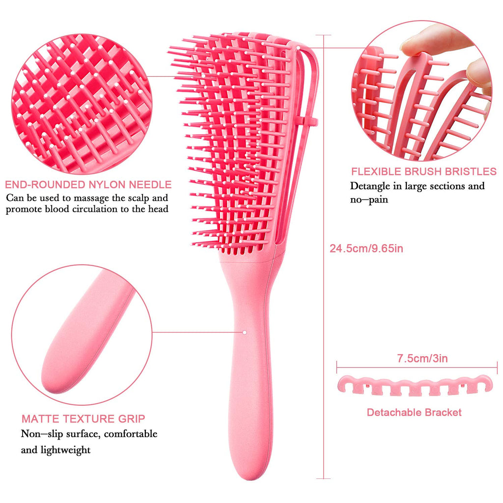2-Pack Detangling Brushes for Textured Hair (3a to 4c) - in use