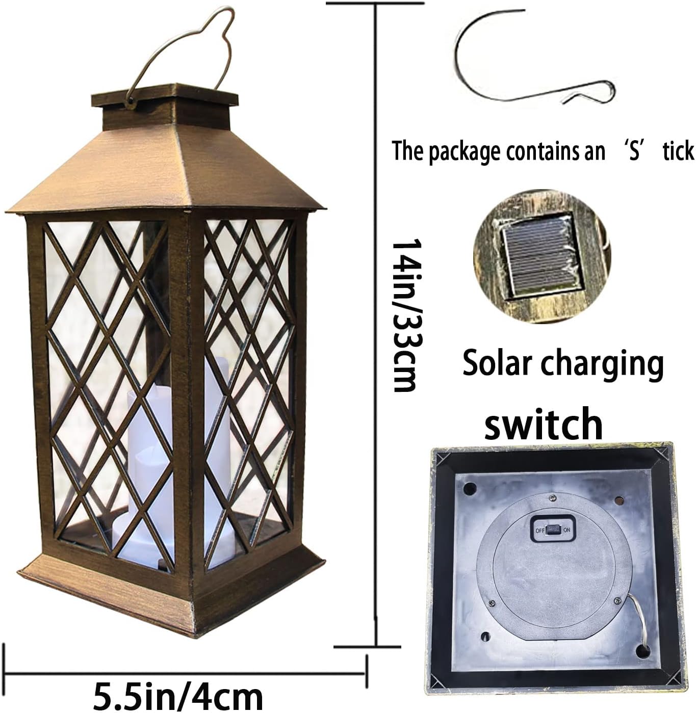 All Weather Garden Hanging Lantern - alternate angle