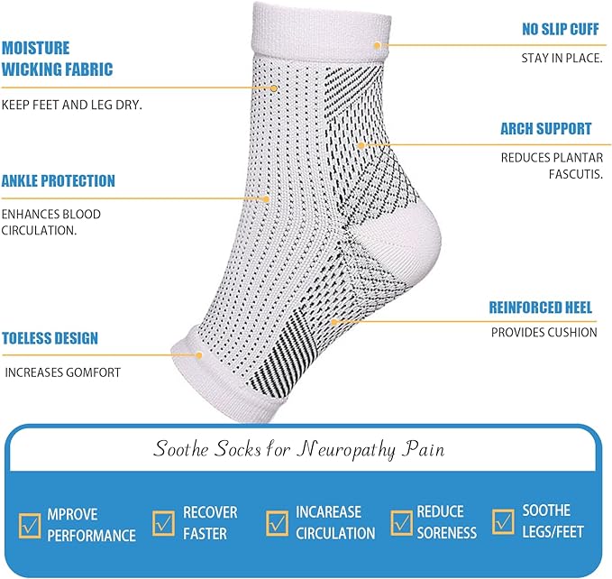 4 Pairs of Premium Therapy Socks For Men and Women - detail