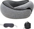 Ergonomic Travel Neck Pillow - Memory Foam Support for Airplane & Car