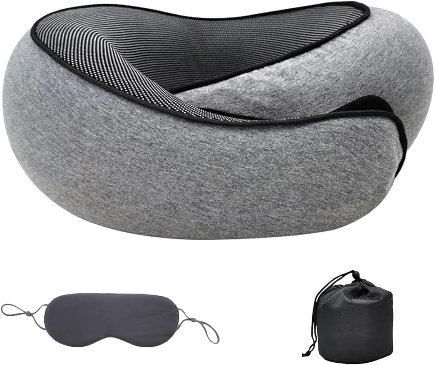 Ergonomic Travel Neck Pillow - Memory Foam Support for Airplane & Car