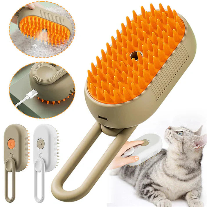 Easy Groom Steam Brush - in use