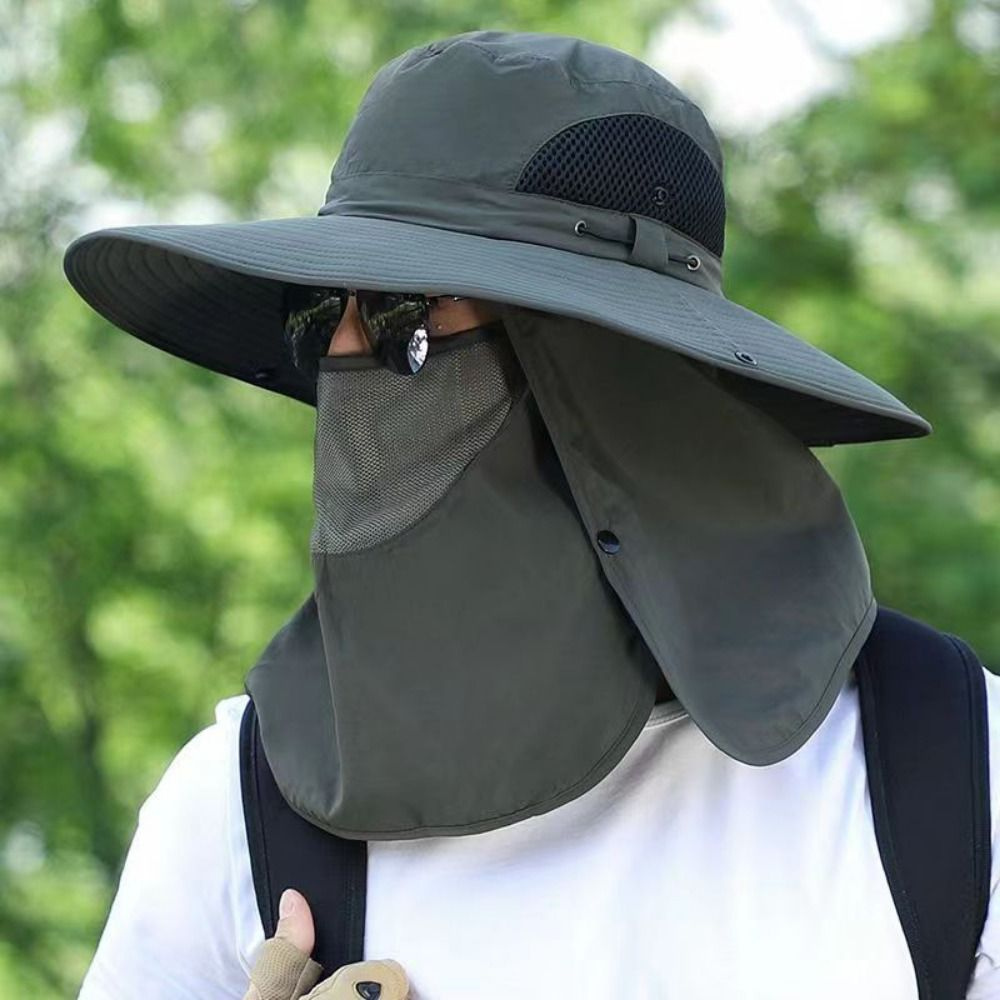 Breathable Wide Brim Outdoor Sun Protection Fishing Hat - detail
