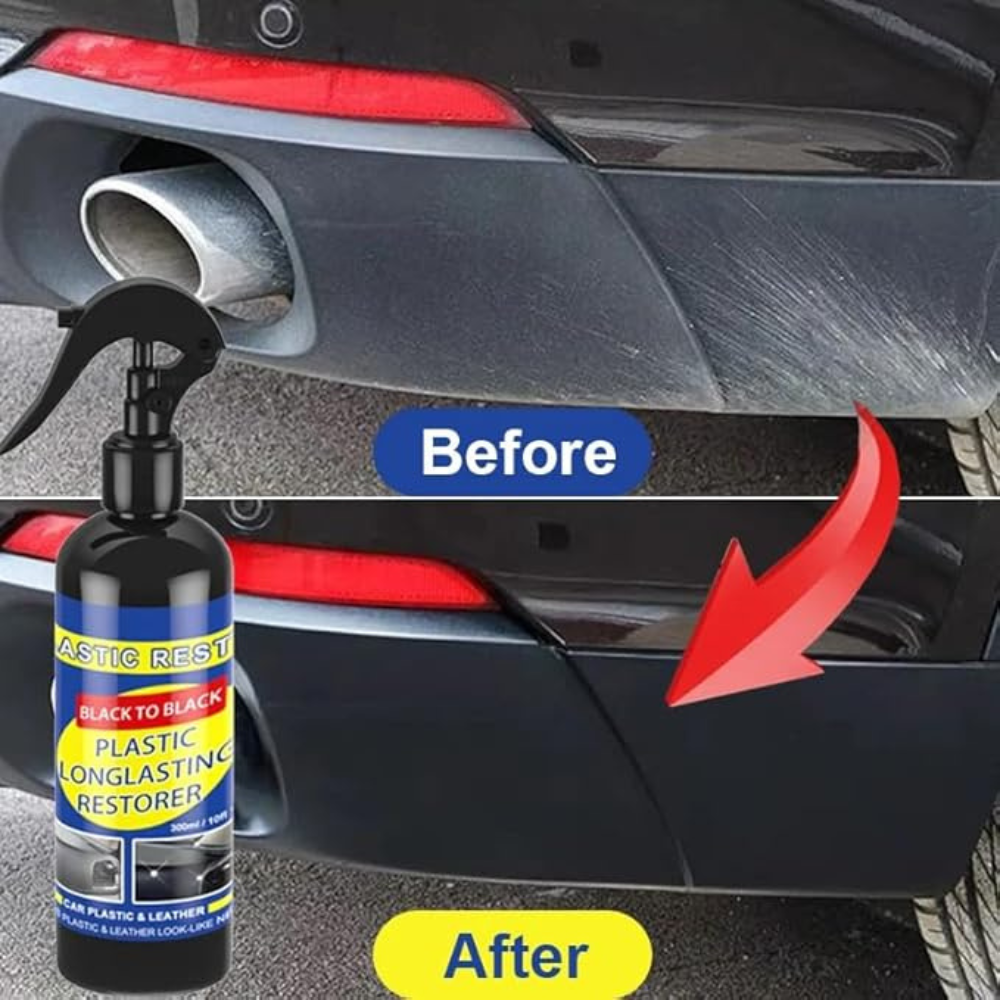 Car Plastic Restorer Back to Black Gloss Coating Repair Solution - in use