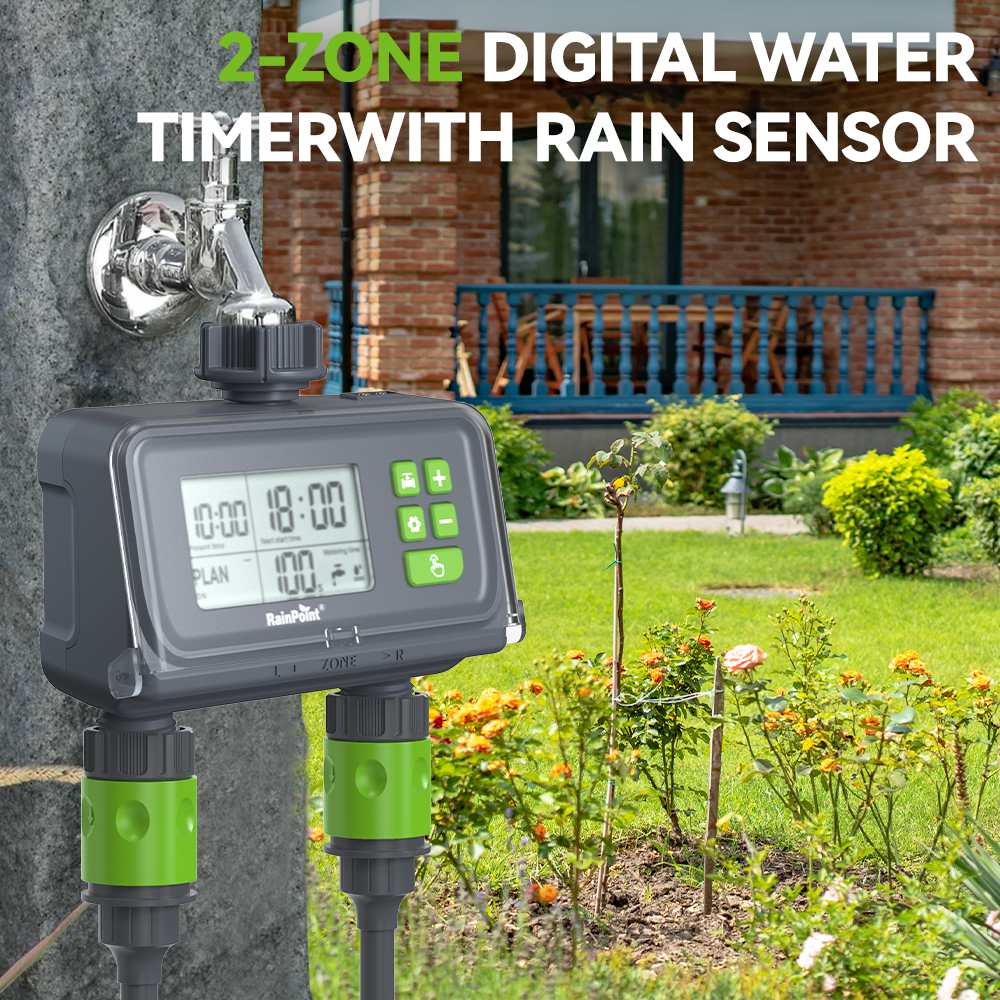 2 Zone Water Timer for Garden Hose - alternate angle